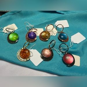 HAND PAINTED Swivel Moon Keychains by INDIANA ARTIST SUSAN OTTINGER One of Kind